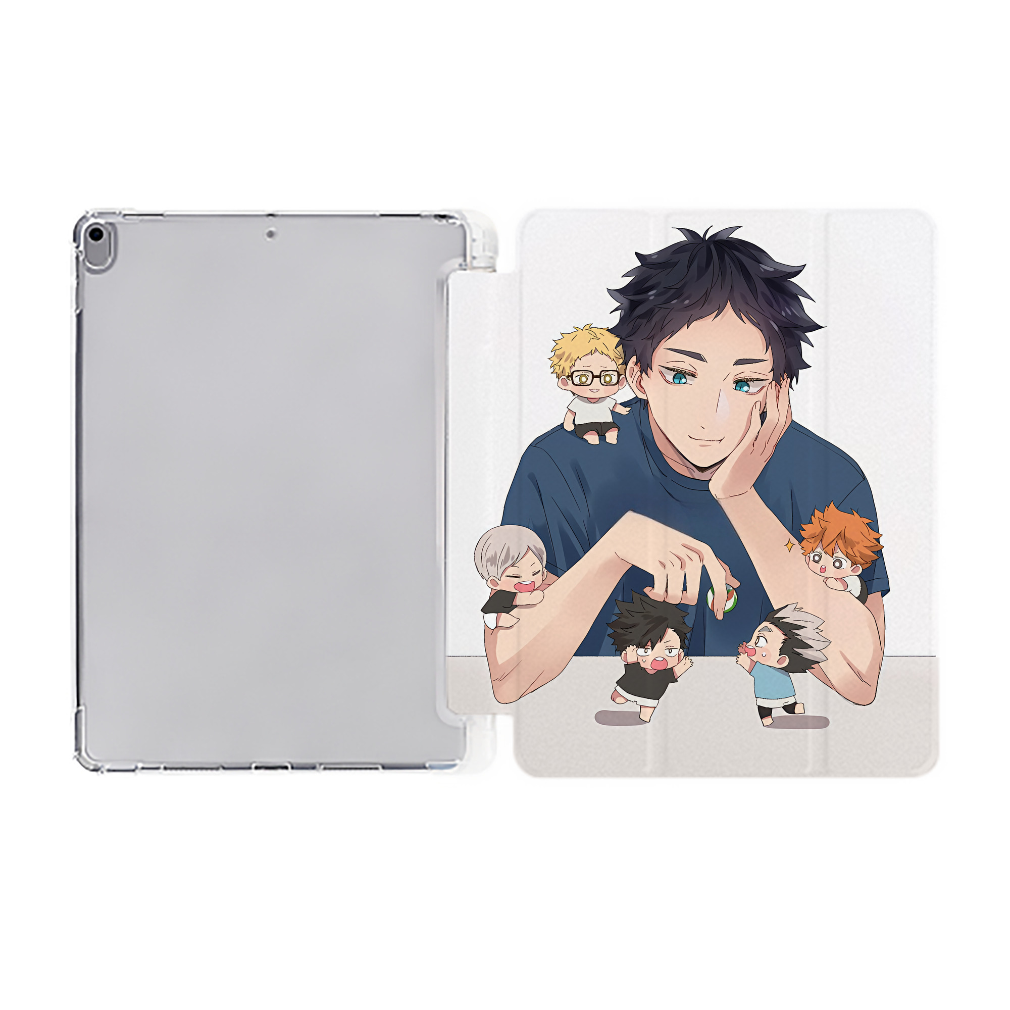 （画像用） ハイキュー!! Haikyu!! IPad ケース ペン収納付き 三つ折りスタンド PUレザー×シリコン 対応機種9.5/10.5/10.9インチ